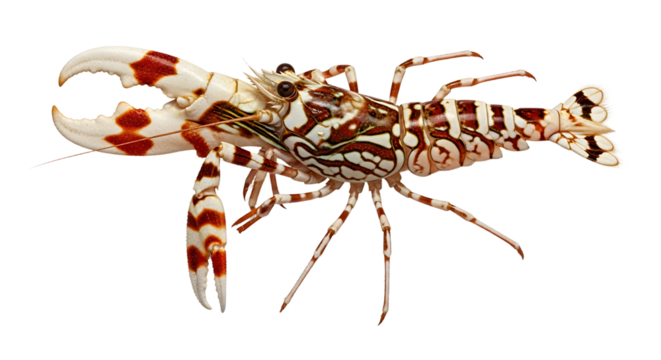 Striking RedAndWhite Painted Lobster Closeup