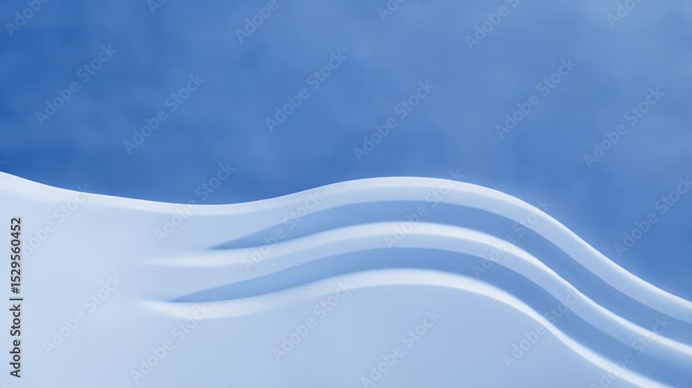 Poster abstract waves in blue tones smooth curves and undulating shapes for backgrounds and modern minimali