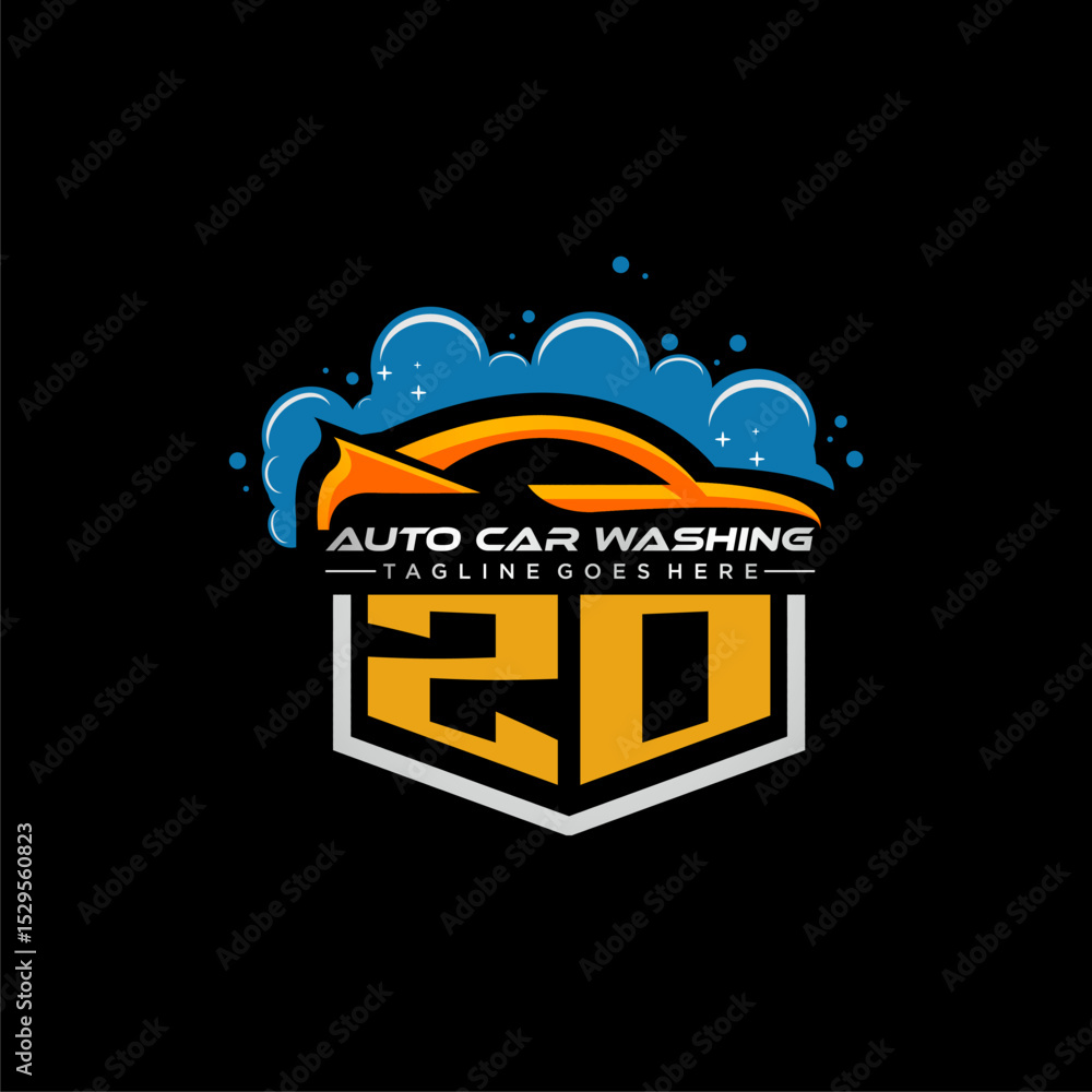 Poster zo initial monogram for carwash with car clean image design vector