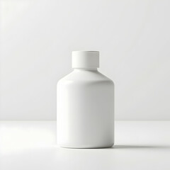 White Bottle Mockup on Clean Background for Product Presentation