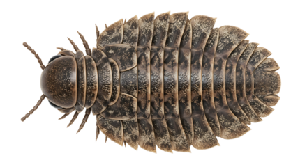 Armadillidium Vulgare Pill Bug with Segmented Body and Antennae Details