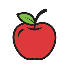 Red Apple With Slice Section Vector