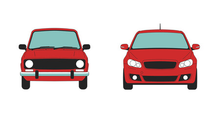 Red sedan car isolated on white background showcasing a classic design with clean lines and a modern aesthetic