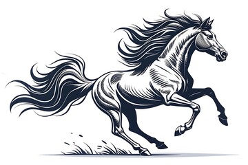 Obraz premium Majestic Running Horse Graphic Design