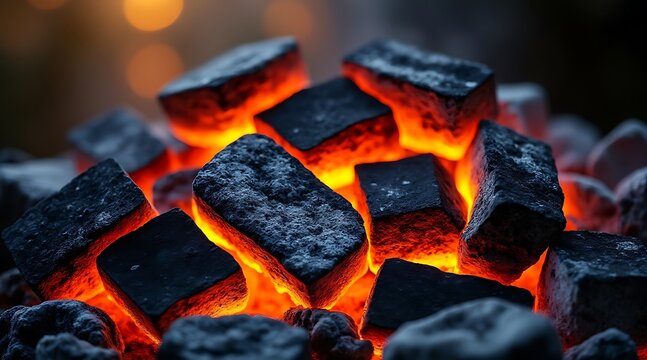 Glowing charcoal ready for bbq