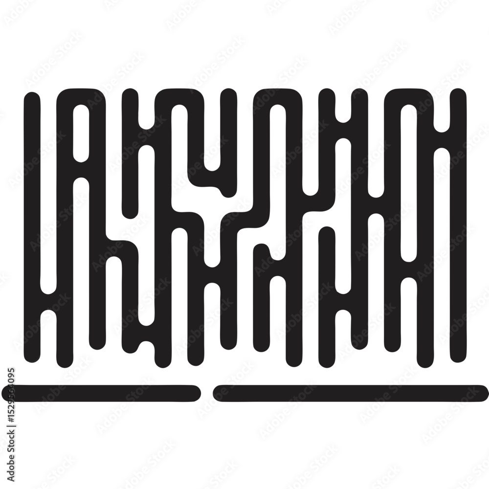 Poster abstract black and white mazelike design with unique patterns