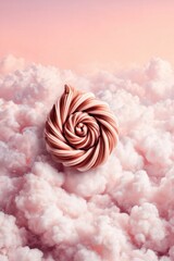 Mesmerizing Golden Spiral Vortex Amidst Pink Clouds
