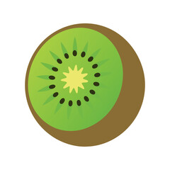 Kiwi Whole And Cut Outline Vector