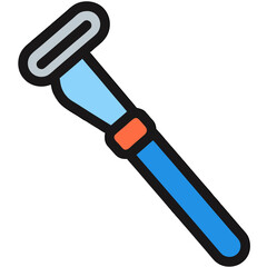 Angled Blue and Orange Palette Knife Icon Illustration