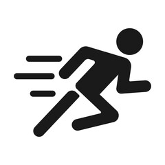 Run Icon. Fast Human Sprint Symbol for Sport and Fitness Vector