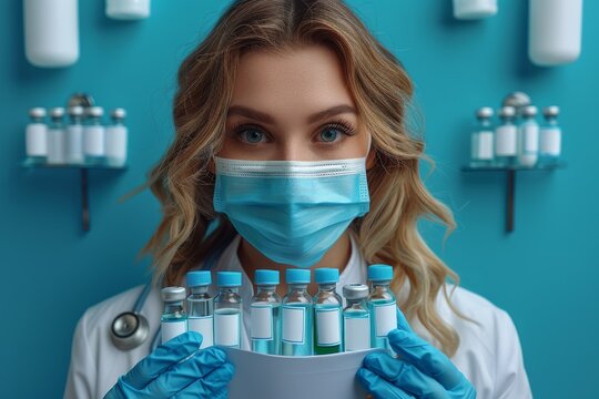 An image of a healthcare professional holding a collection of vaccine vials, illustrating the importance of medical advances and public health in combating diseases and outbreaks.