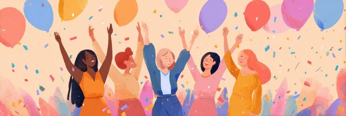 Celebrating Small Victories With Joy and Gratitude Among a Diverse Group of Friends in an Uplifting Atmosphere