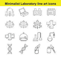 minimalist laboratory icon set on white background. full editable stroke set 