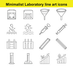 minimalist laboratory icon set on white background. full editable stroke set 