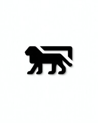 Minimalist Black Lion Geometric Logo Design