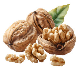 Walnuts , isolated on transparent background, png
