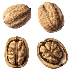 Walnuts , isolated on transparent background, png