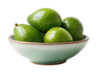 PNG Fresh green limes in a bowl on display