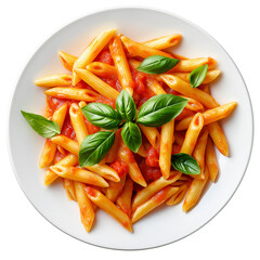 Pasta in a plate , isolated on transparent background, png
