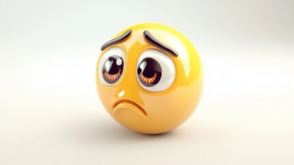 Sad emoji displaying emotions in a simplified design, conveying feelings and expressions in digital art