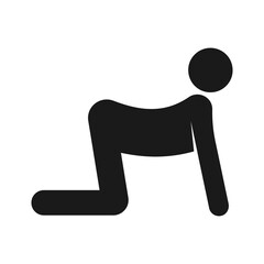 Cat Cow Pose Silhouette Icon. Yoga Stretch