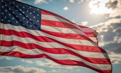 Obraz premium National flag waving outdoors bright sunny day