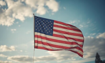 Waving american flag patriotism national symbol freedom