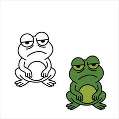 funny frog cartoon stock illustration