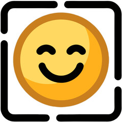 Fototapeta premium Cheerful Emoji with Gentle Smile and Closed Eyes