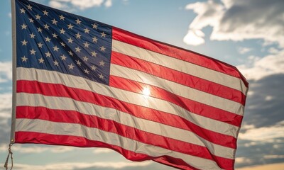 Obraz premium National flag waving outdoors under sunny sky