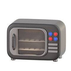 Fototapeta premium PNG 3D Retro Electric Oven Icon Isolated on a White Background