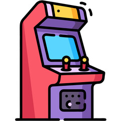 Colorful Arcade Machine Icon Depicting Retro Gaming Entertainment