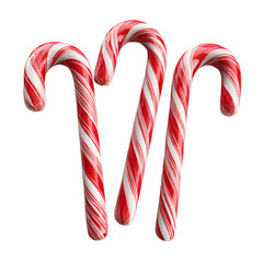 3d Christmas candy canes isolated on white background