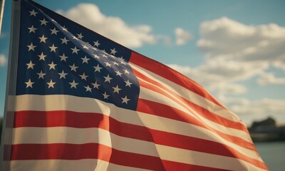 Waving flag patriotism symbol national colors freedom concept