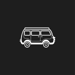 Minibus Van Illustration icon logo flat vector design