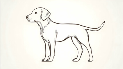 Simple Outline of a Standing Dog