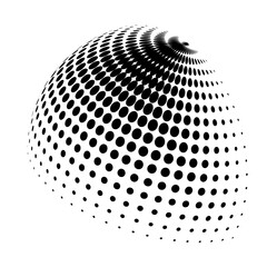 Contemporary set of halftone rounded 3d figures