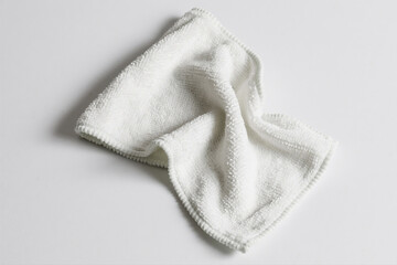 Crumpled Microfiber Cloth on White