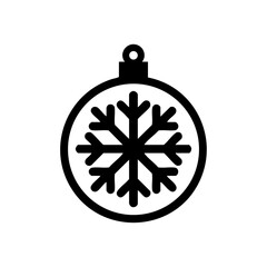 Obraz premium Minimalist vector icon of a Christmas ornament ball with a snowflake inside.