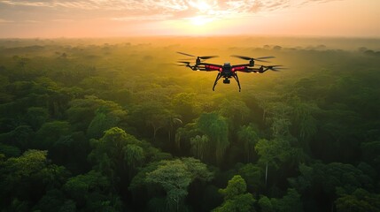 A wildlife conservation project using drones to monitor endangered species