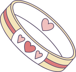 Adorable vector illustration of a stylish bracelet adorned with pink hearts ideal for valentines day or romantic designs