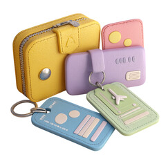 Travel Wallet with Passport, Cards, and 3D Render.