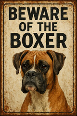 Boxer Dog – Beware of the Boxer Vintage Poster Print
