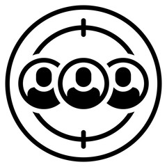 Fototapeta na wymiar target audience glyph icon