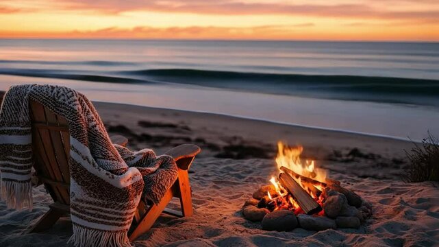 Serene Sunset Beach Bonfire: A Cozy Coastal Escape