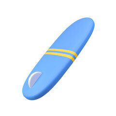 surfer board isolated 3d render icon illustration