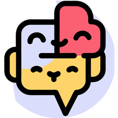 Colorful Smiling Face Icon Representing Communication and Positive Emotions