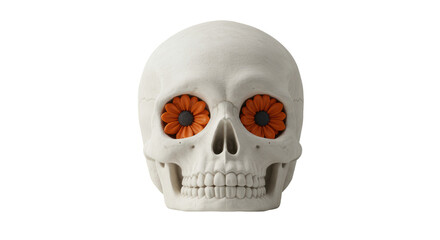 Isolated Skull with Flower Eyes