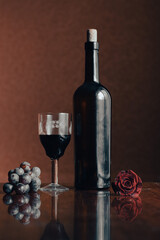 red wine and grapes