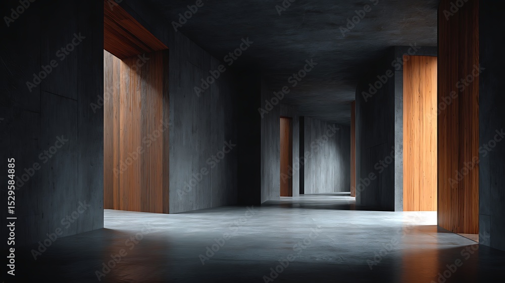 Poster abstract smooth an empty dark architectural interior